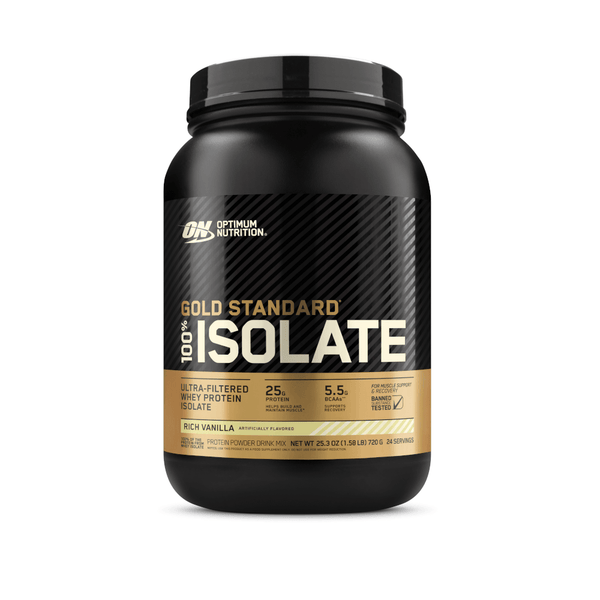 100% Whey Optimum Nutrition Gold Standard Isolate Baunilha 720g - 1.58 Lbs - Globalbev