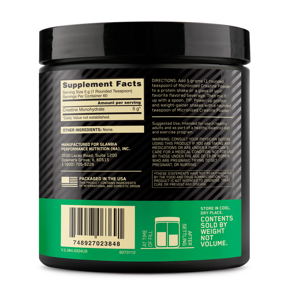 CREATINA POWDER MONO-HIDRATADA E MICRONIZADA OPTIMUM NUTRITION 300G