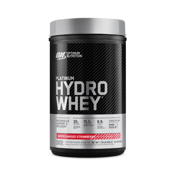 Platinum Hydro Whey Optimum Nutrition Morango 800g - 1.76 Lbs - Globalbev