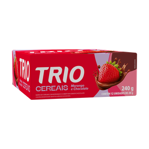 BARRA DE CEREAL TRIO MORANGO COM CHOCOLATE 20G - CAIXA C/ 12 UNI.