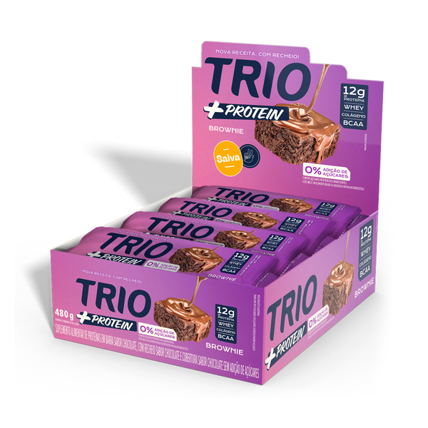 TRIO +PROTEIN BROWNIE 40G - CAIXA C/ 12 UNI.