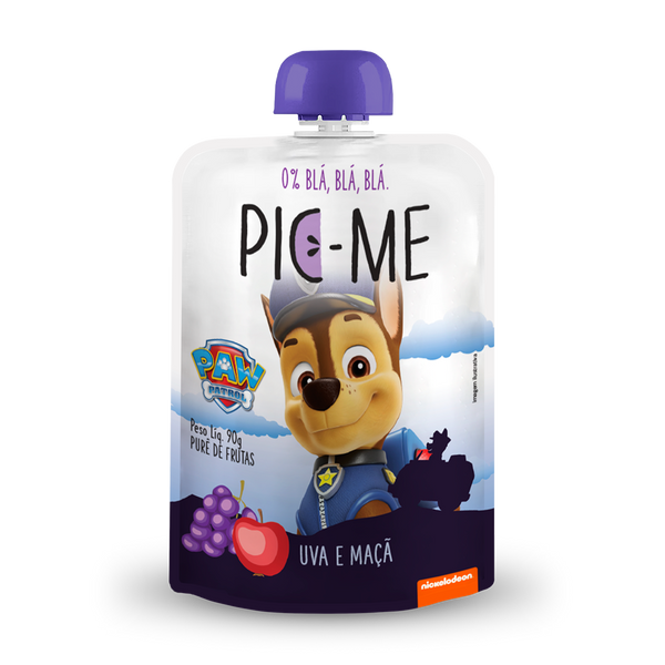 PURE DE FRUTAS PIC-ME PATRULHA CANINA UVA E MACA 90G