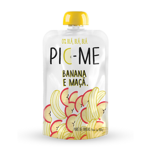 PURE DE FRUTAS PIC-ME BANANA E MACA  100G - 12 UNID