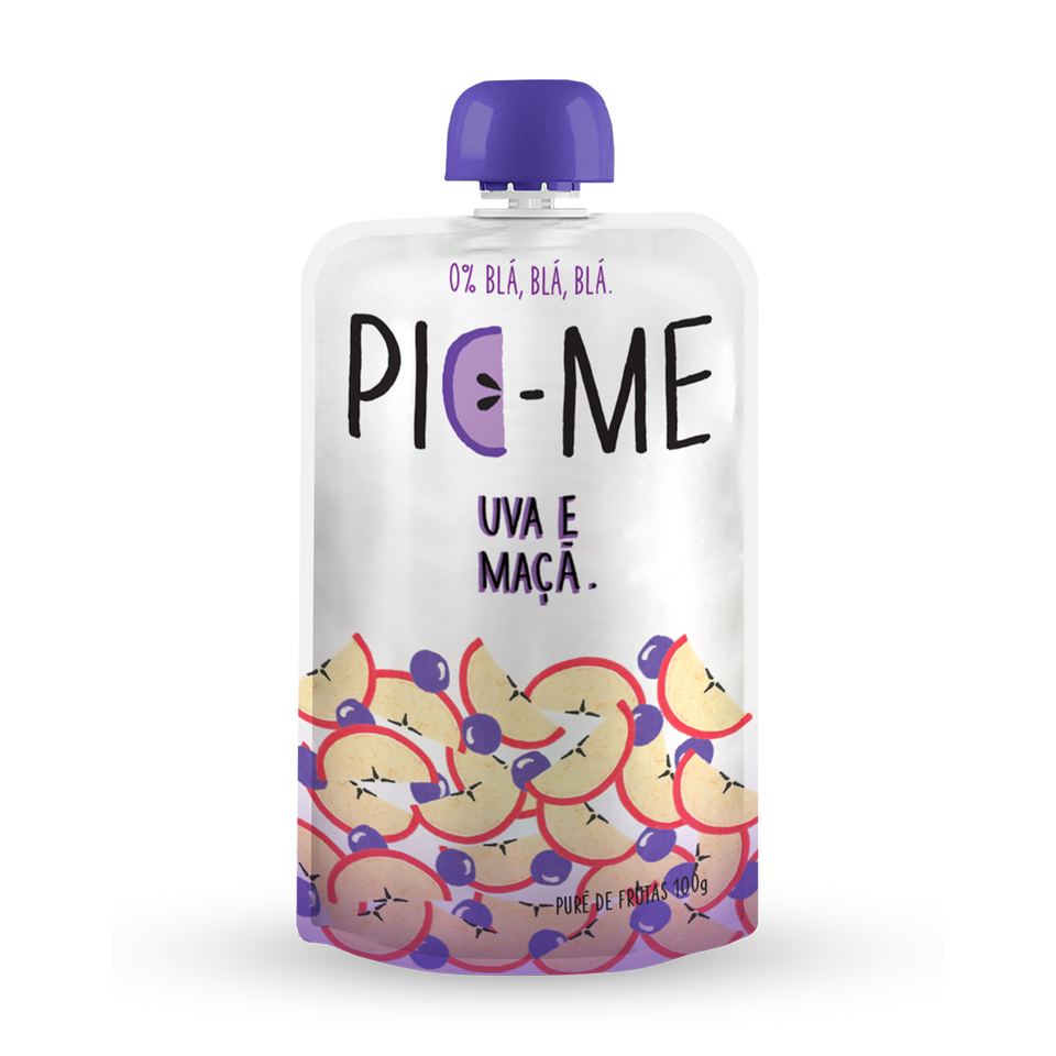 PURE DE FRUTAS PIC-ME UVA E MACA 100G - 12UNID