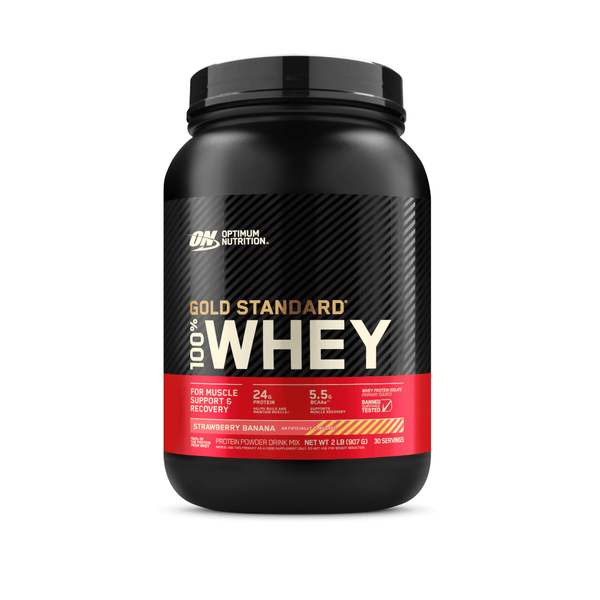 100% Whey Optimum Nutrition Gold Standard Banana com Morango 907g - 2 Lbs