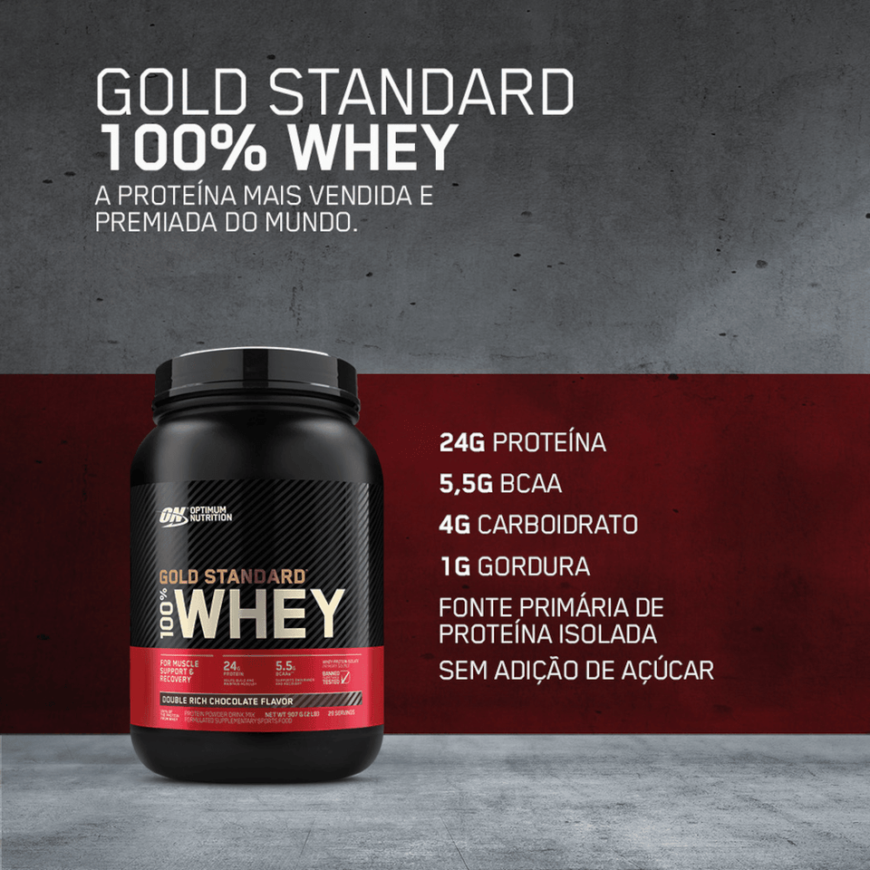 100% Whey Optimum Nutrition Gold Standard Baunilha 907g - 2 Lbs