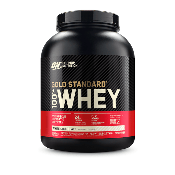 100% Whey Optimum Nutrition Gold Standard Chocolate Branco 2,27kg - 5 Lbs