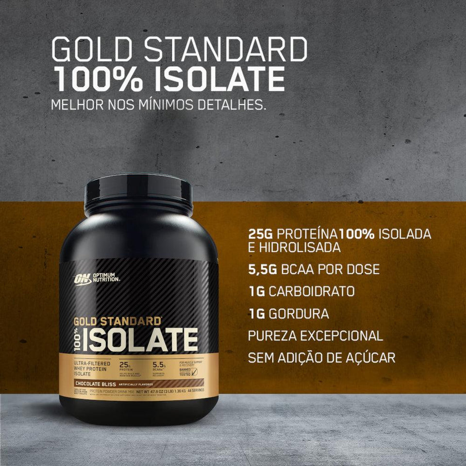 100% Whey Optimum Nutrition Gold Standard Isolate Baunilha 720g - 1.58 Lbs - Globalbev