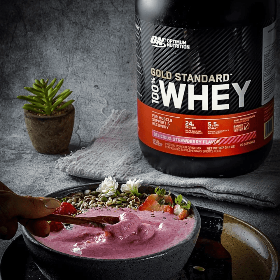 100% Whey Optimum Nutrition Gold Standard Morango 2,27kg - 5 Lbs - Globalbev