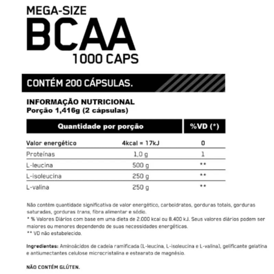 BCAA 1000 Optimum Nutrition - 200 Cápsulas