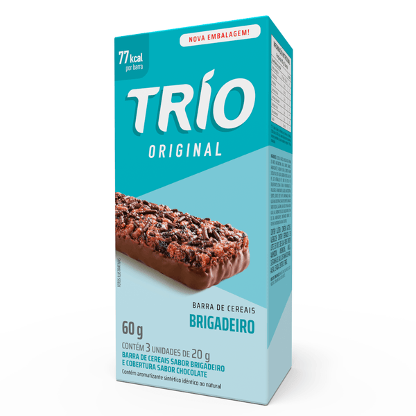 Barra de Cereal Trio Tradicional Brigadeiro 20g - Caixa c/ 3 uni.