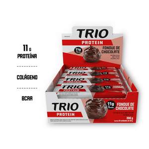 Barra de Proteína Trio Protein Fondue de Chocolate 33g - Caixa c/ 12 uni.