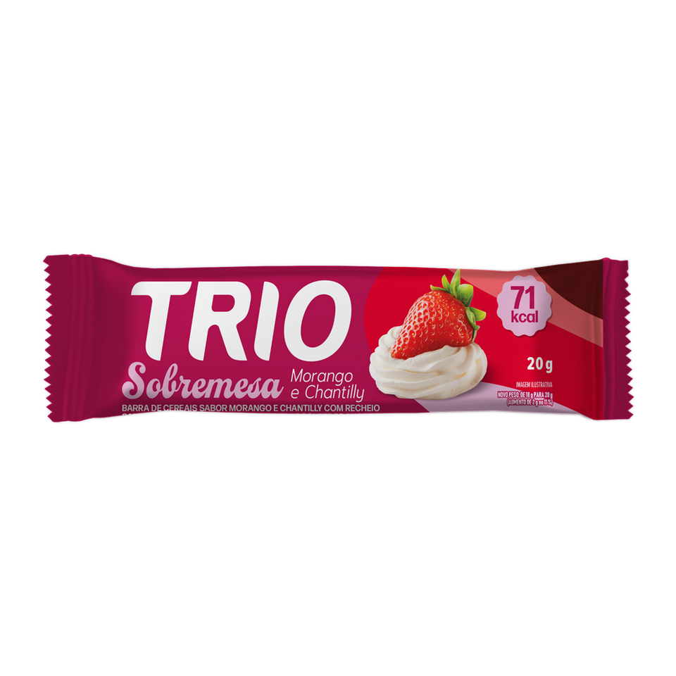 TRIO SOBREMESA MORANGO E CHANTILLY 18G - CAIXA C/ 12 UNI.
